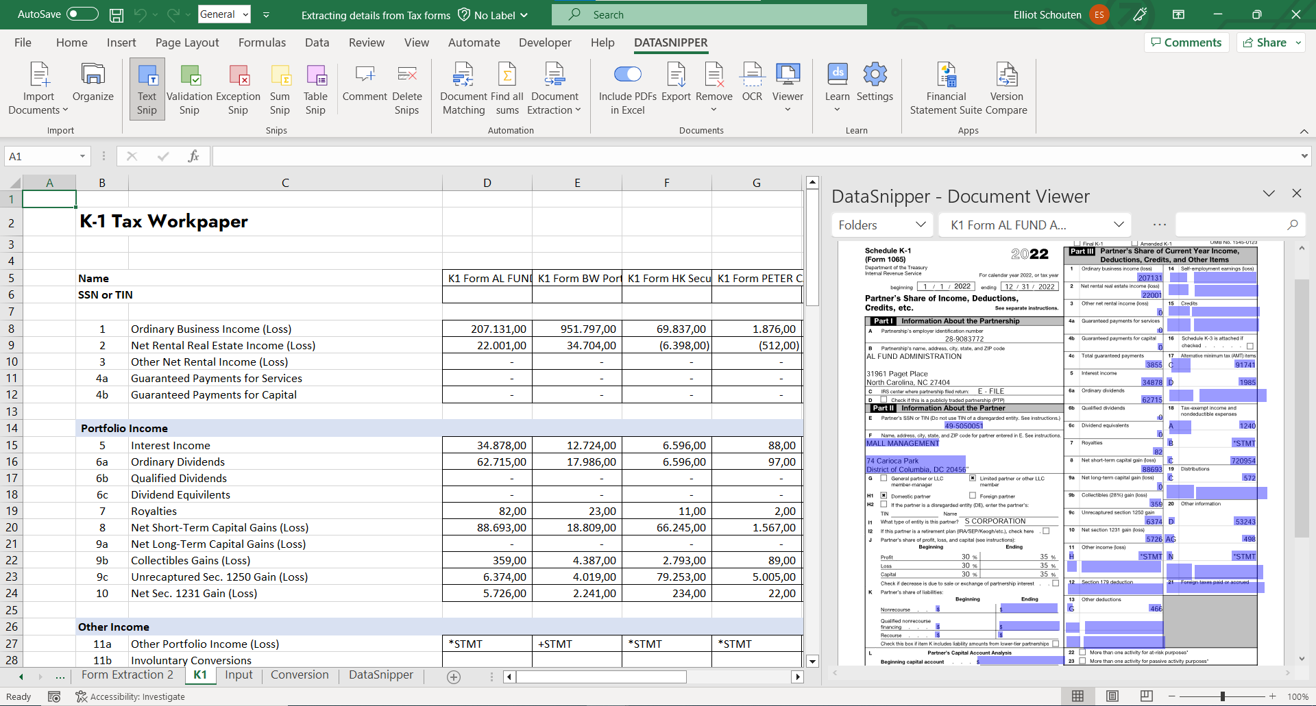 datasnipper excel download