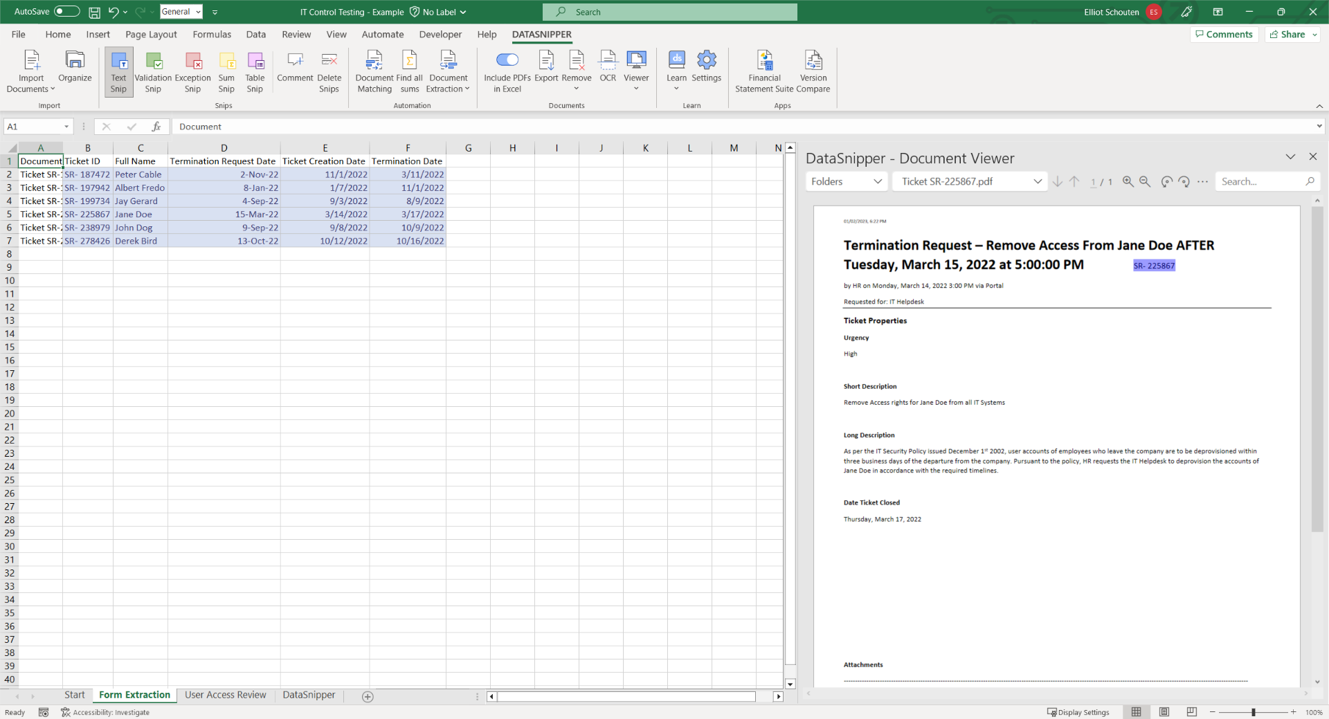 datasnipper excel download